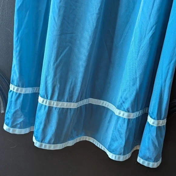 VTG 1970's Vassarette Size 13 Blue Nylon Nightgown Slip Dress Maxi Lingerie - Picture 9 of 9